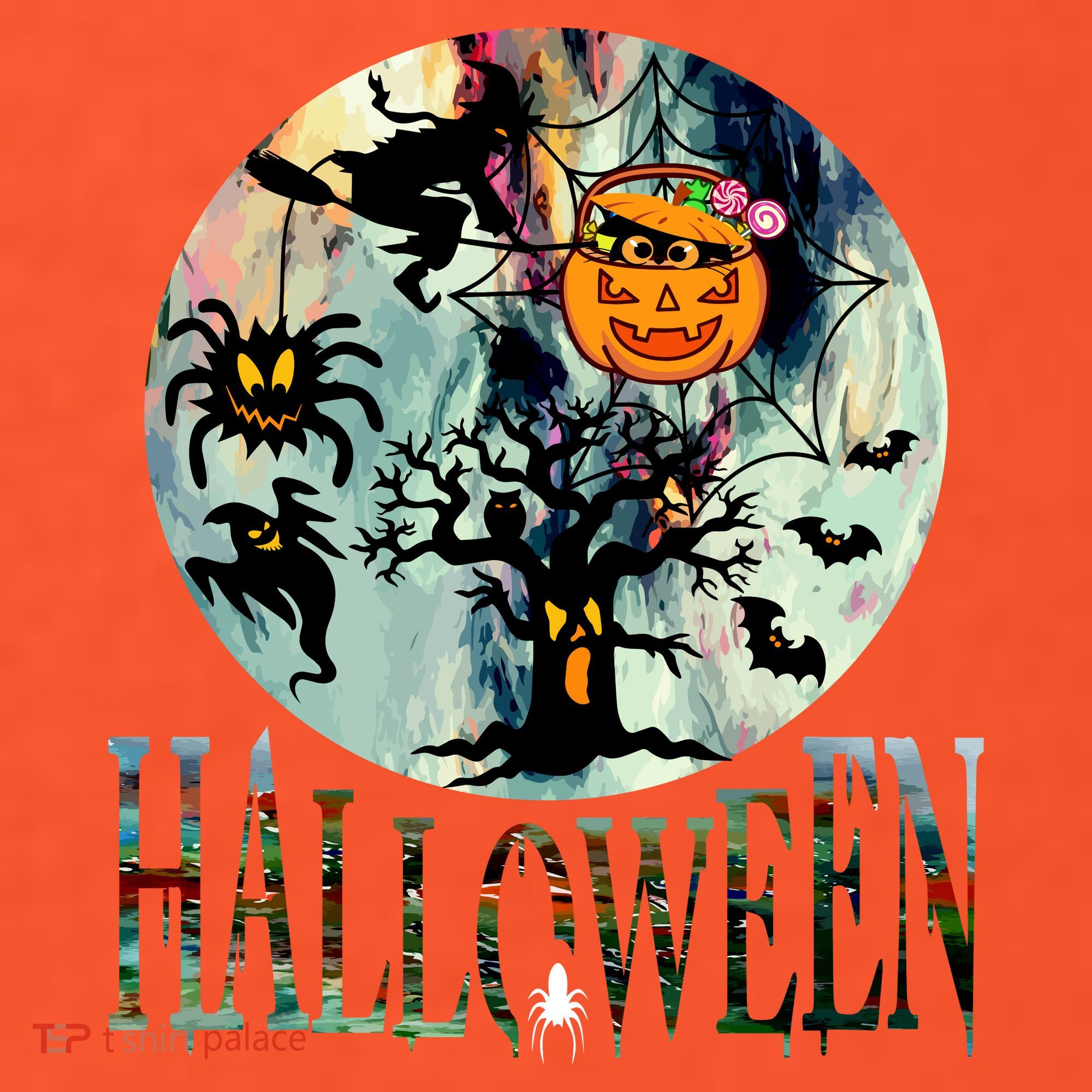 Creepy Halloween Moon Spider Pumpkin Witch Ghost Hat