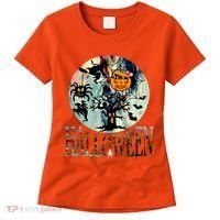Creepy Halloween Moon Spider Pumpkin Witch Ghost Women's T-Shirt thumb 0