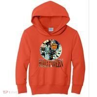 Creepy Halloween Moon Spider Pumpkin Witch Ghost Kids Hoodie thumb 0