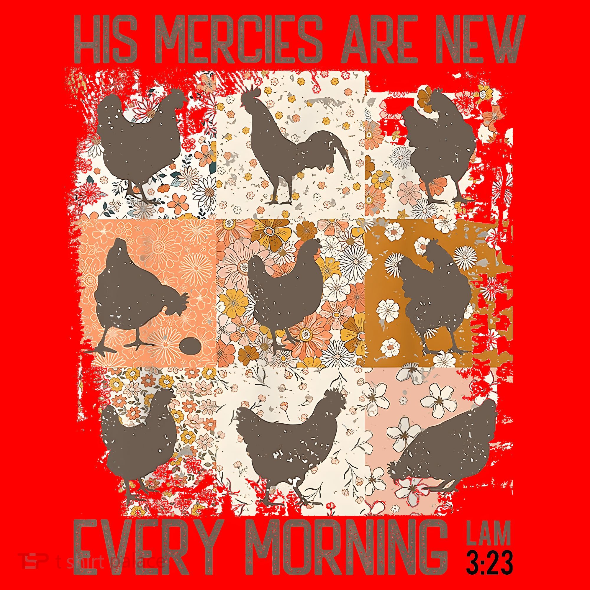 Chicken His Mercies Are New Every Morning Lam 3 23 Santa Hat