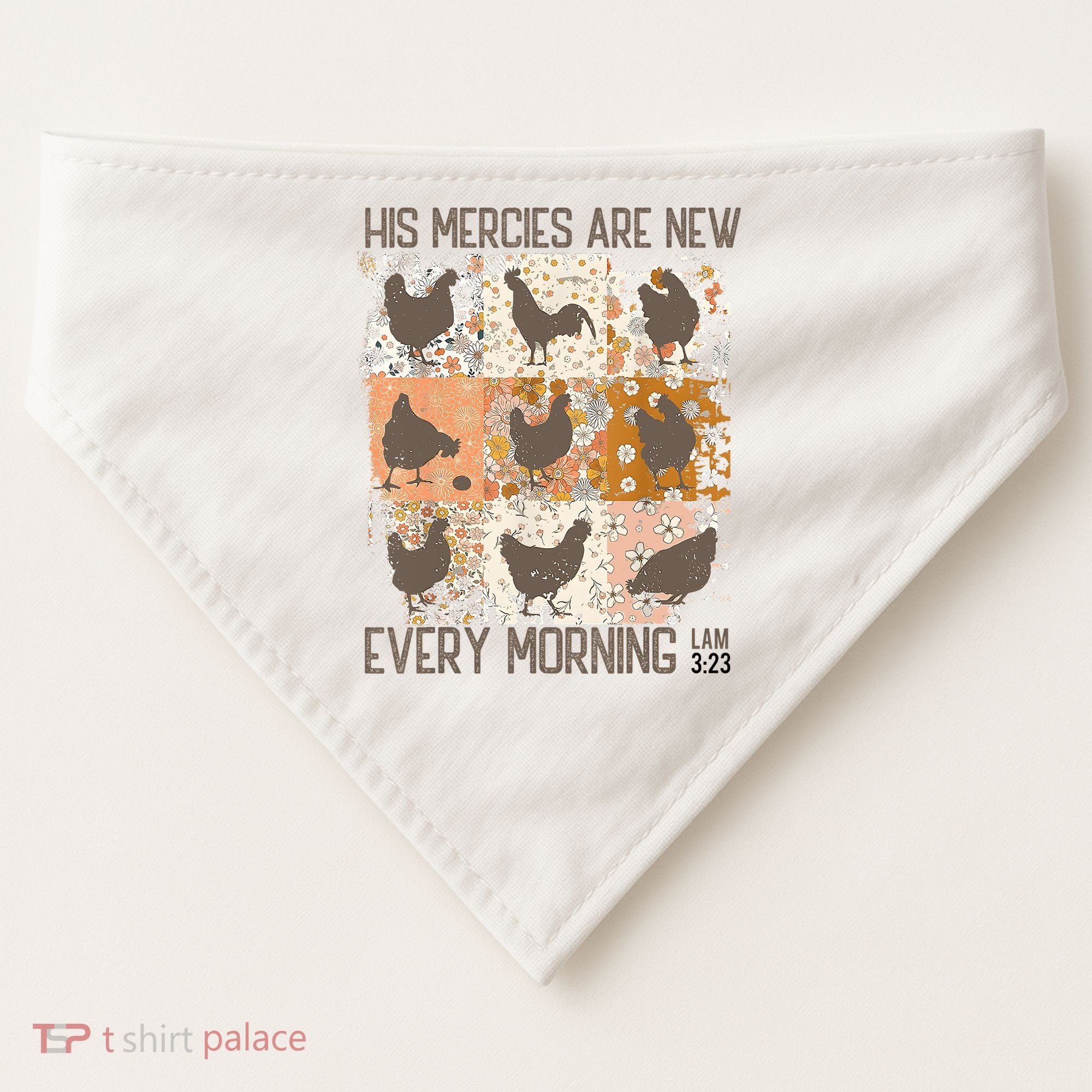 Chicken His Mercies Are New Every Morning Lam 3 23 USA-Made Doggie Bandana