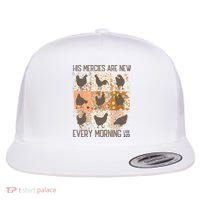 Chicken His Mercies Are New Every Morning Lam 3 23 Flat Bill Trucker Hat thumb 0