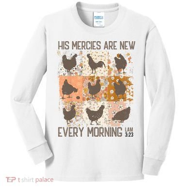 Chicken His Mercies Are New Every Morning Lam 3 23 Kids Long Sleeve Shirt