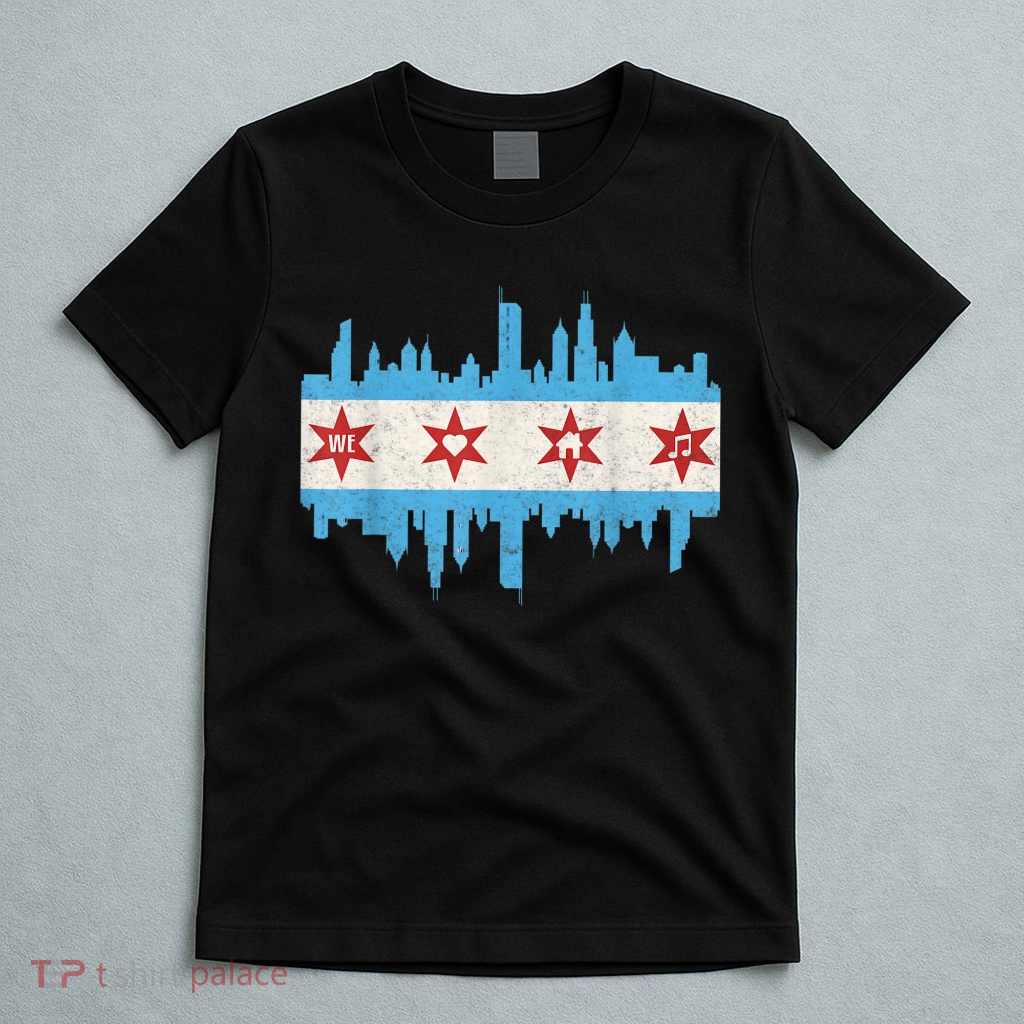 Chicago House Music Vintage Chicago Flag T-Shirt