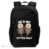 Cute He's My Otter Half Matching Couples Shirts Backpack thumb 0