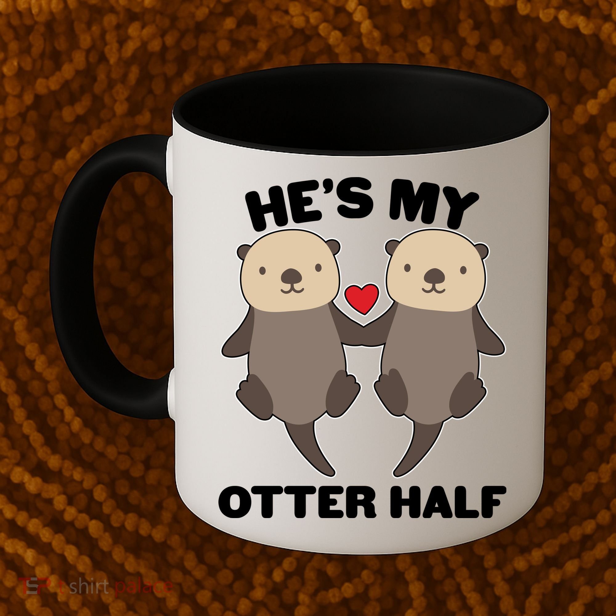 Cute He's My Otter Half Matching Couples Shirts Coffee Mug