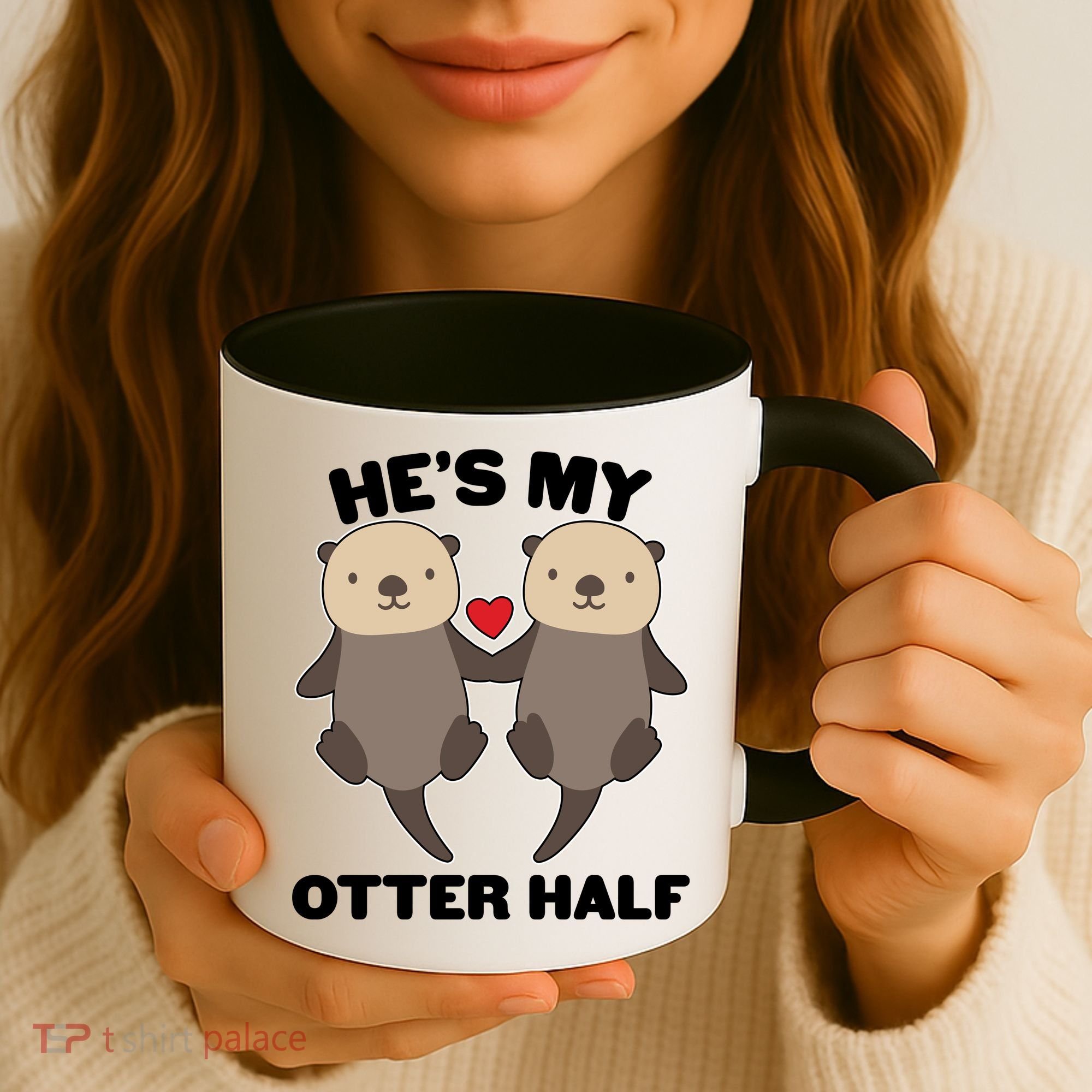 Cute He's My Otter Half Matching Couples Shirts Coffee Mug