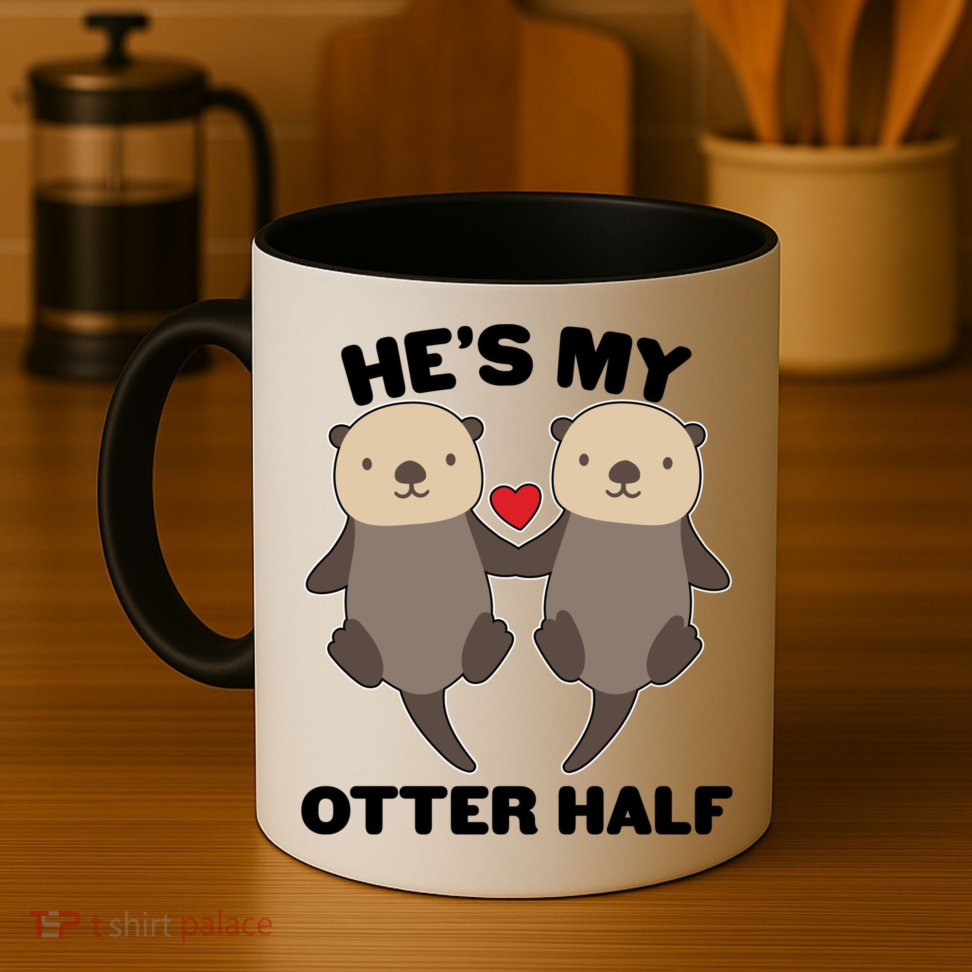 Cute He's My Otter Half Matching Couples Shirts Coffee Mug