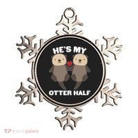 Cute He's My Otter Half Matching Couples Shirts Ornament thumb 0