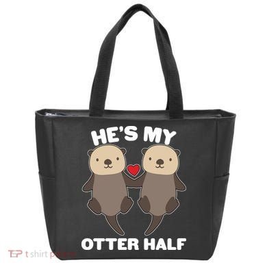Cute He's My Otter Half Matching Couples Shirts Tote Bag