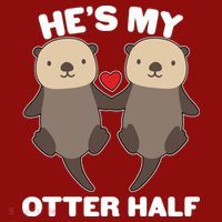 Cute He's My Otter Half Matching Couples Shirts Long Sleeve Shirt thumb 2