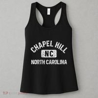 Chapel Hill NC North Carolina Gym Style Distress White Print Women's Tank Top thumb 3