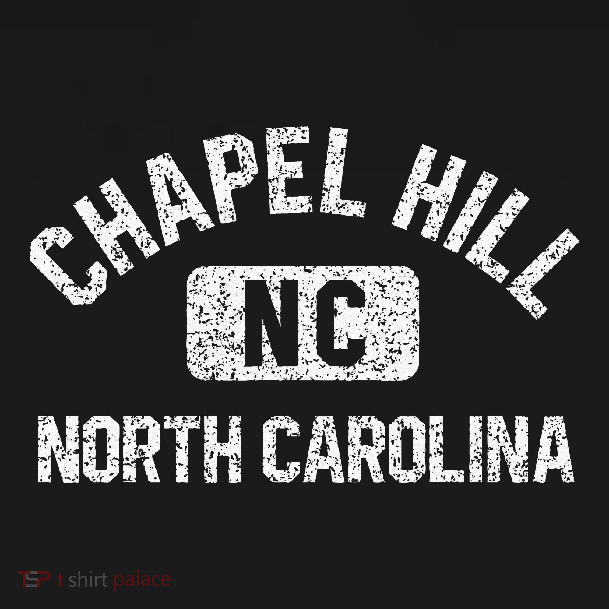 Chapel Hill NC North Carolina Gym Style Distress White Print Toddler Hoodie