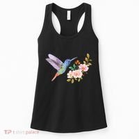 Cute Hummingbird Nectar Flower Outfit Love Birds Women's Tank Top thumb 0