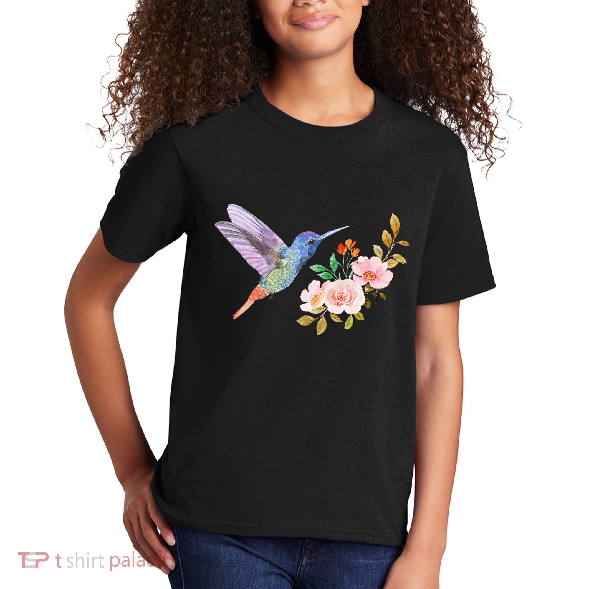 Cute Hummingbird Nectar Flower Outfit Love Birds Kids T-Shirt