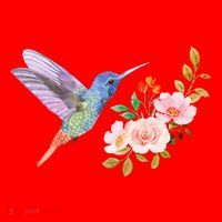 Cute Hummingbird Nectar Flower Outfit Love Birds Santa Hat thumb 1