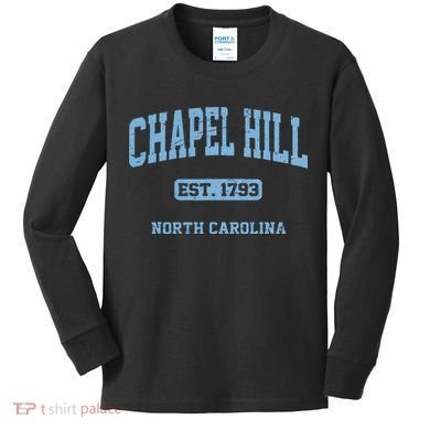 Chapel Hill North Carolina NC Vintage State Athletic Style Kids Long Sleeve Shirt