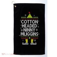 Cotton Headed Ninny Muggins! Funny Christmas Elf Golf Towel thumb 0