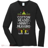 Cotton Headed Ninny Muggins! Funny Christmas Elf Women's Long Sleeve Shirt thumb 0