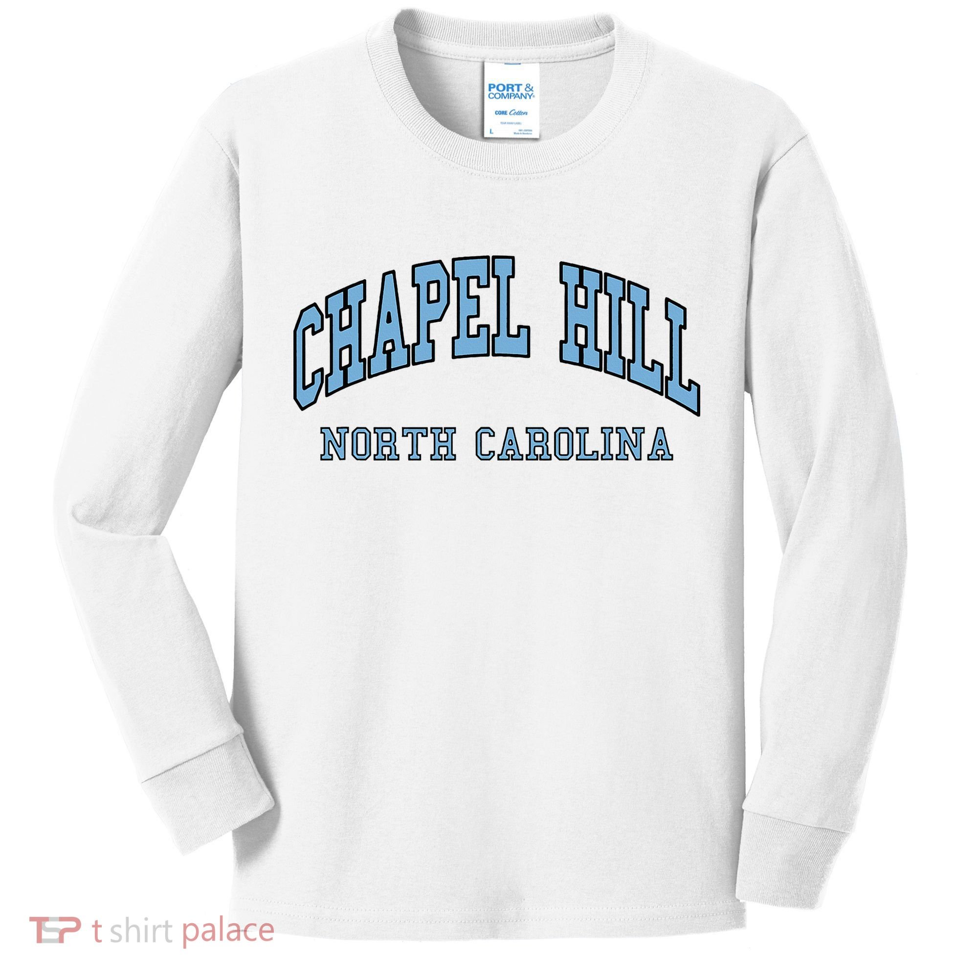 Chapel Hill North Carolina Throwback Kids Long Sleeve Shirt