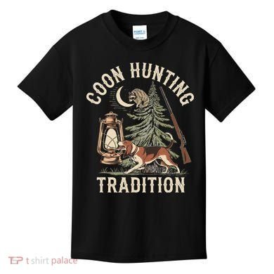 Coon Hunting Night – Patriotic Design For Coon Hunters Kids T-Shirt