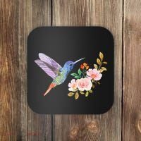 Cute Hummingbird Nectar Flower Outfit Love Birds Coaster thumb 0