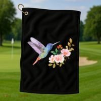 Cute Hummingbird Nectar Flower Outfit Love Birds Golf Towel thumb 1