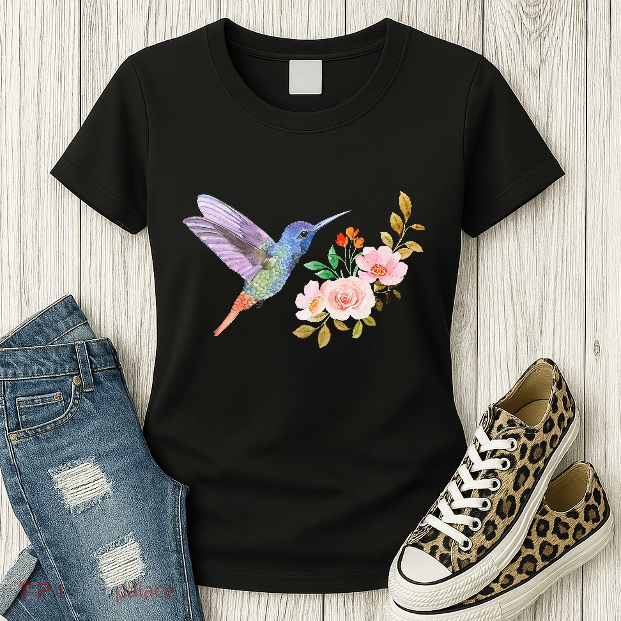 Cute Hummingbird Nectar Flower Outfit Love Birds Women's T-Shirt
