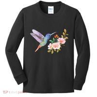Cute Hummingbird Nectar Flower Outfit Love Birds Kids Long Sleeve Shirt thumb 0