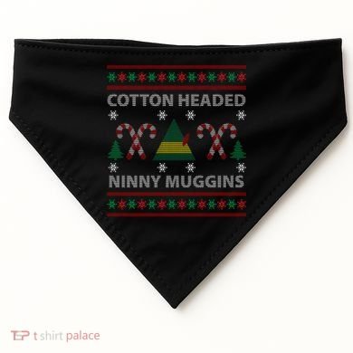 Cotton Headed Ninny Muggins Ugly Christmas Sweater Design USA-Made Doggie Bandana
