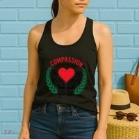 Compassion Has No Borders 2025 Funny Women's Tank Top thumb 2