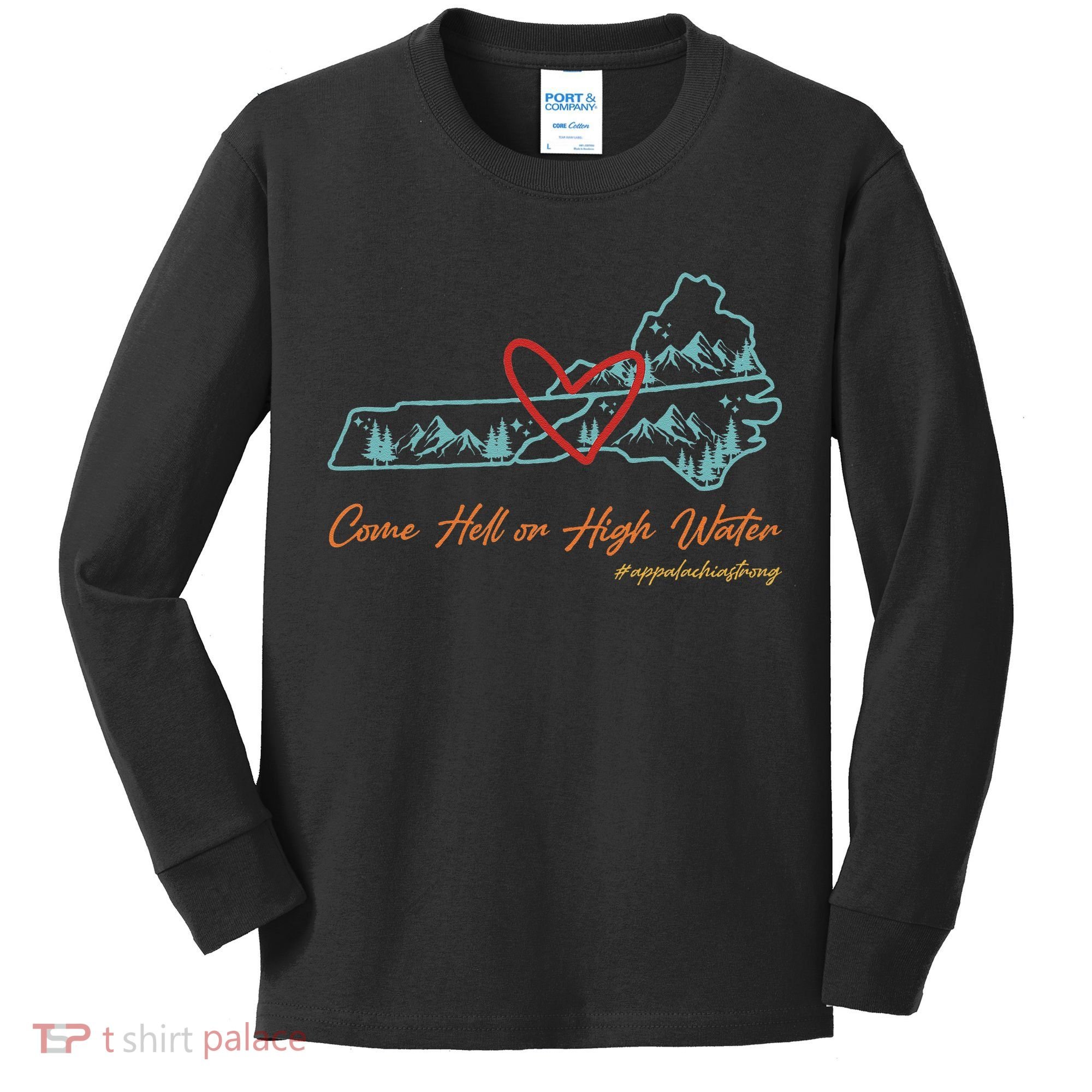 Come Hell Or High Water – Appalachian Strong Retro Kids Long Sleeve Shirt