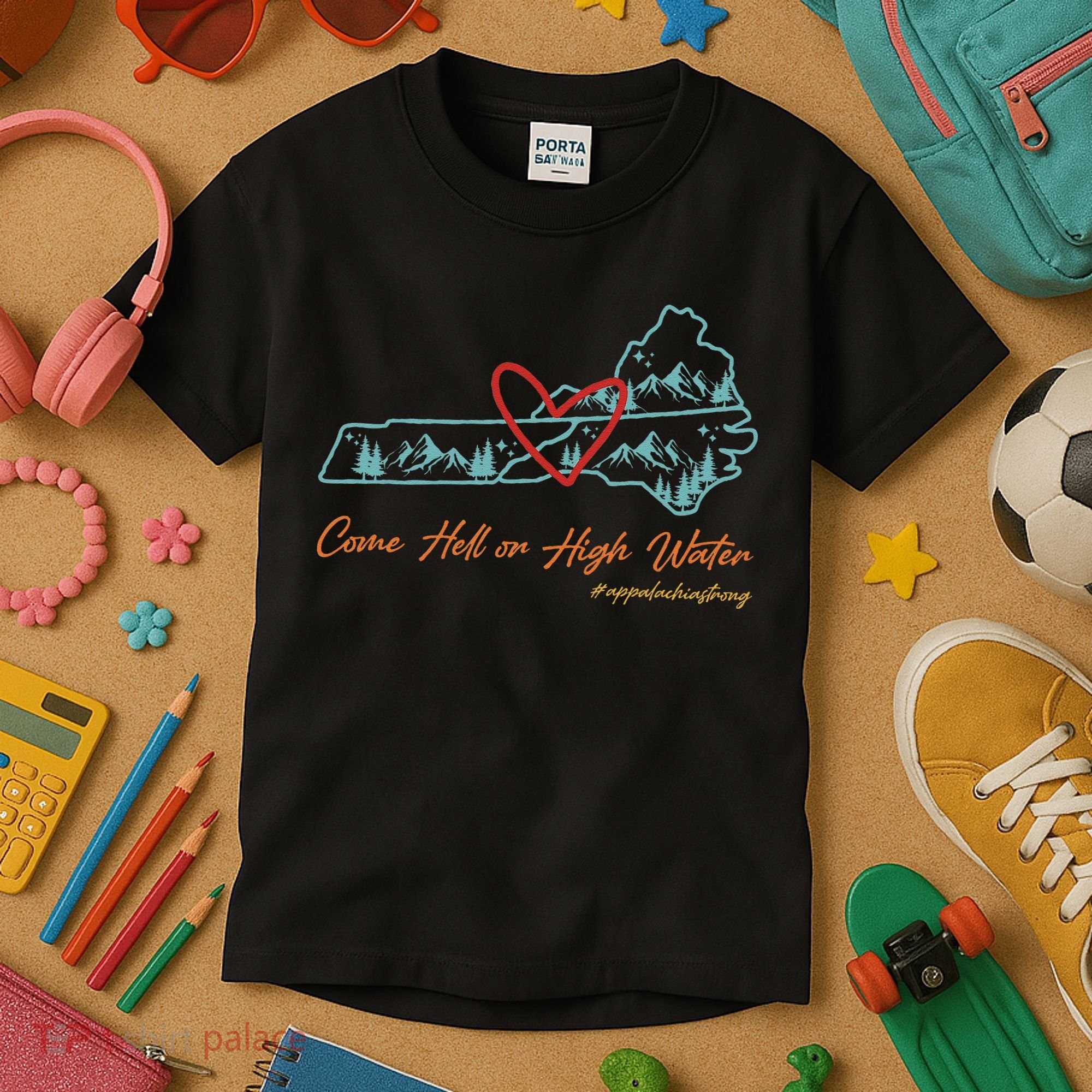 Come Hell Or High Water – Appalachian Strong Retro Kids T-Shirt