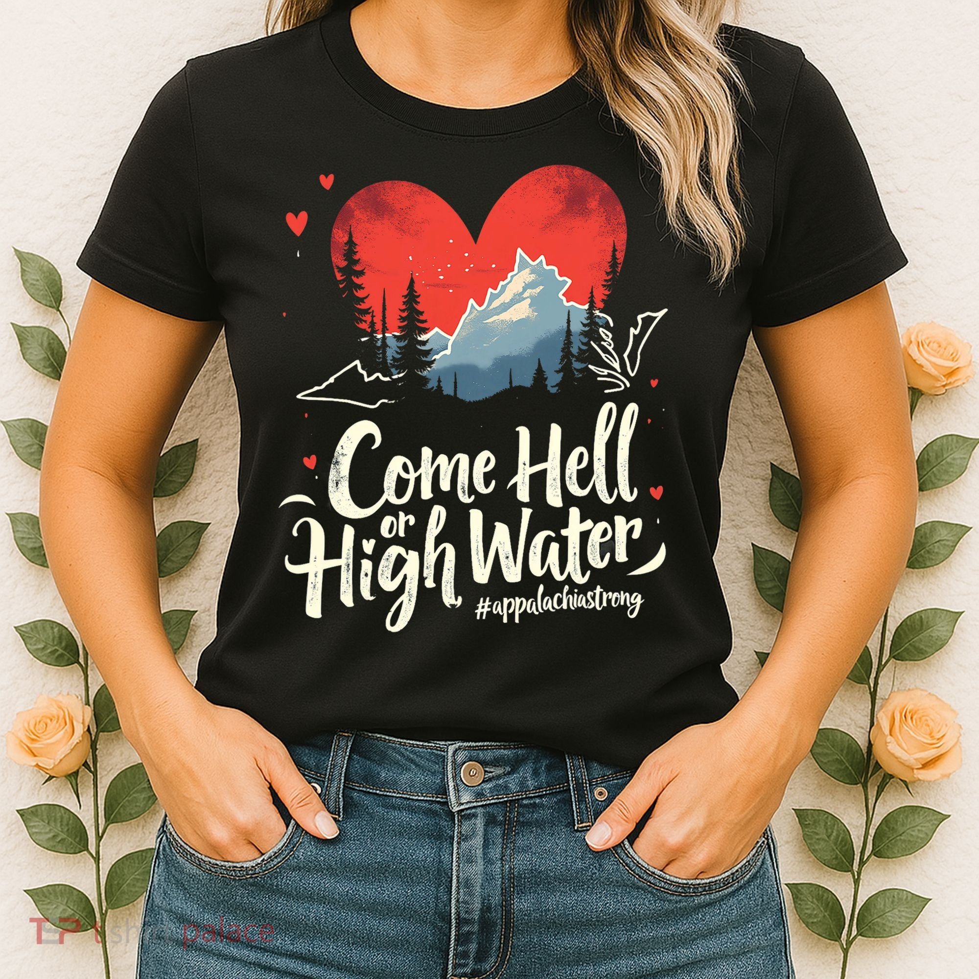 Come Hell Or High Water Mountain Appalachia Strong Nc Vn Tn Women's T-Shirt