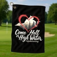 Come Hell Or High Water Mountain Appalachia Strong Nc Vn Tn Golf Towel thumb 1