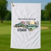 Come Helene Or High Water North Carolina Strong Golf Towel thumb 1