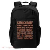 Chocolate Counts As A Salad Funny Backpack thumb 0