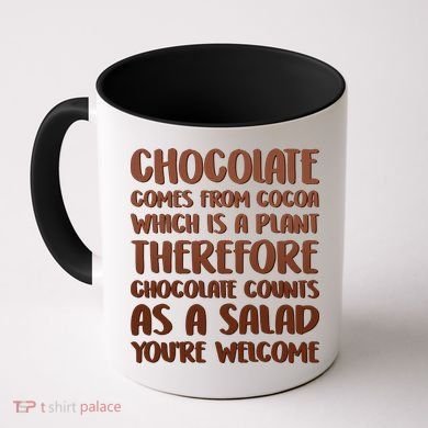 Chocolate Counts As A Salad Funny Coffee Mug