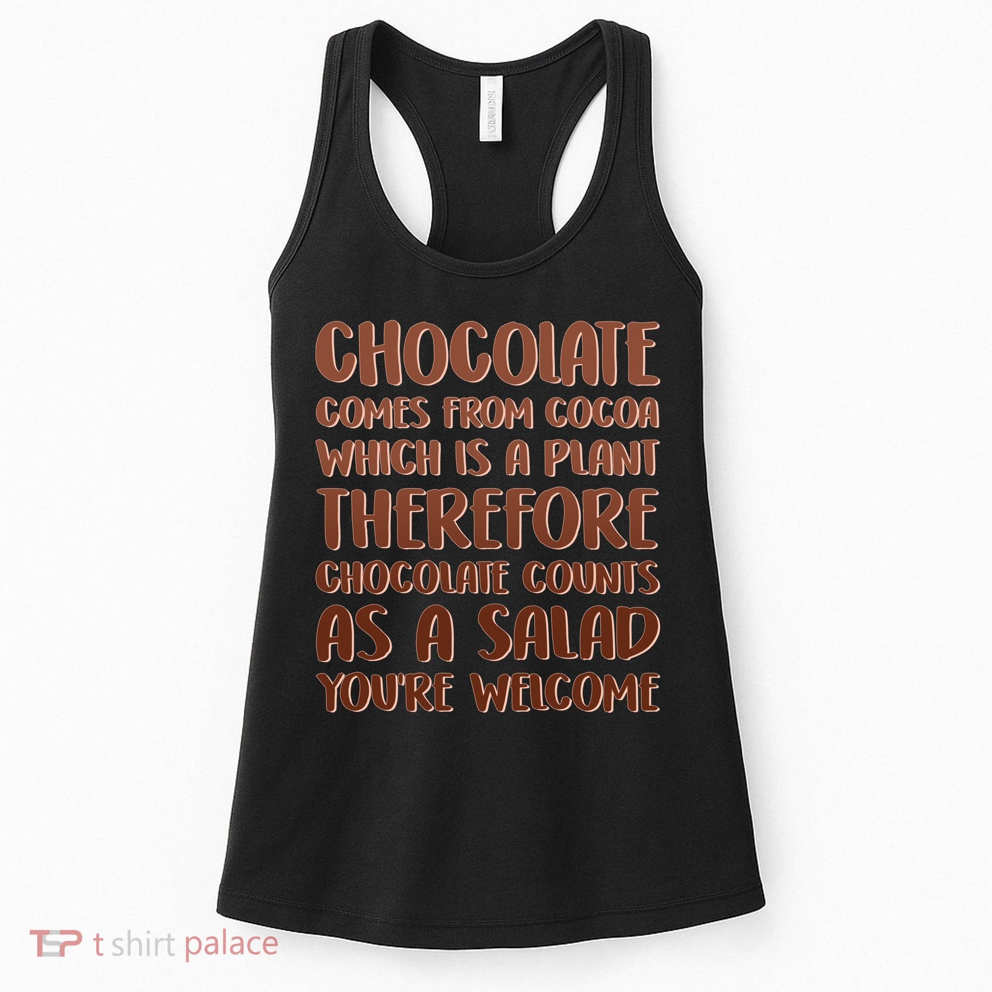 Chocolate Counts As A Salad Funny Women's Tank Top