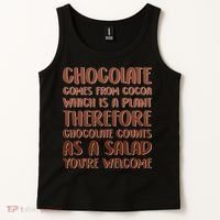 Chocolate Counts As A Salad Funny Tank Top thumb 2