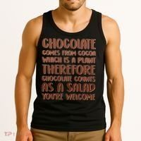 Chocolate Counts As A Salad Funny Tank Top thumb 3