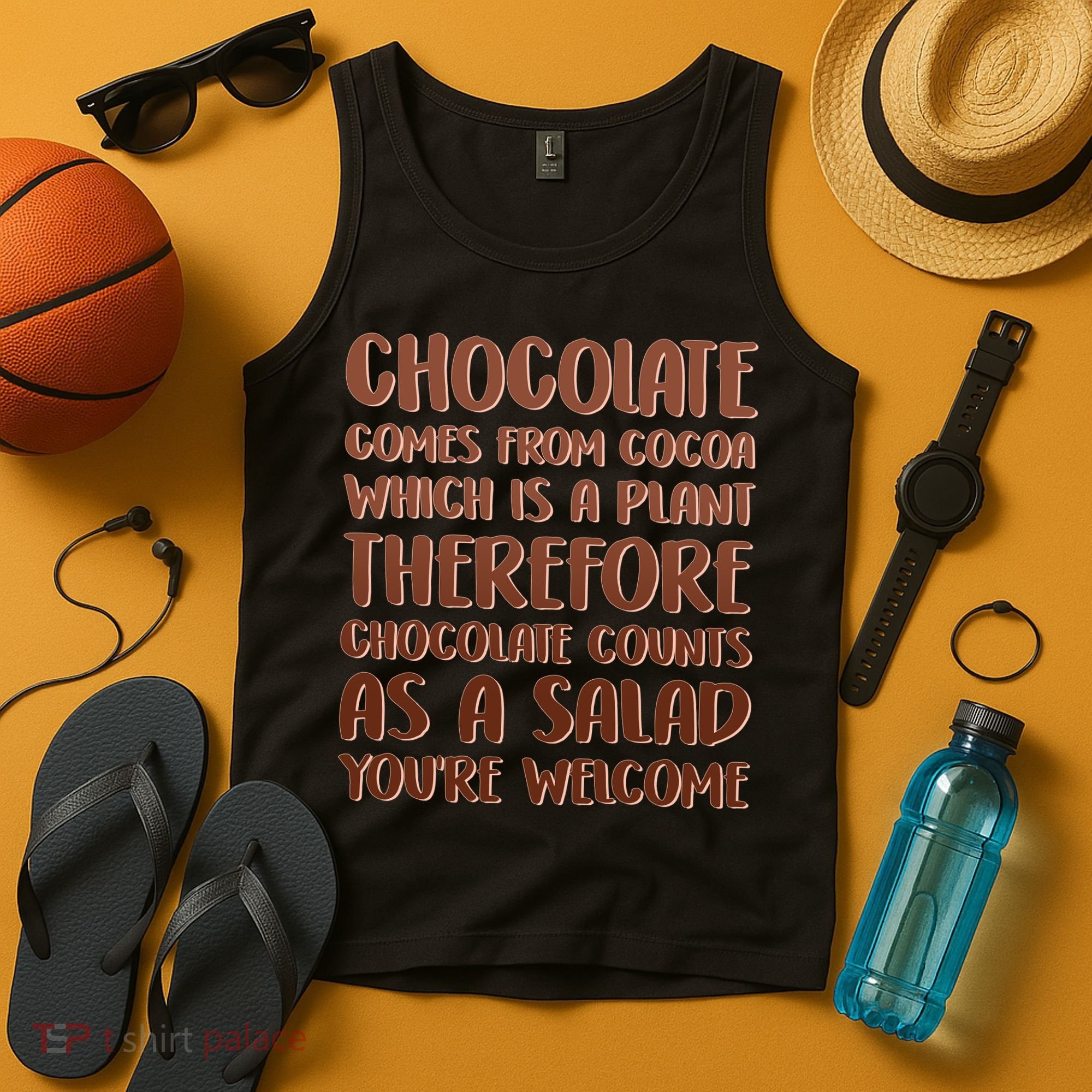 Chocolate Counts As A Salad Funny Tank Top
