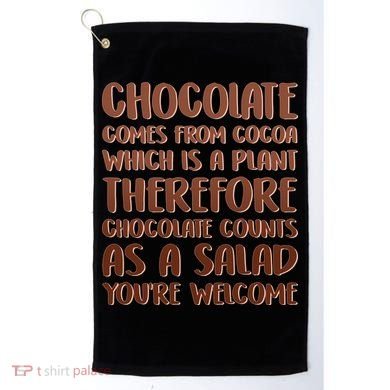 Chocolate Counts As A Salad Funny Golf Towel