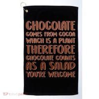 Chocolate Counts As A Salad Funny Golf Towel thumb 0
