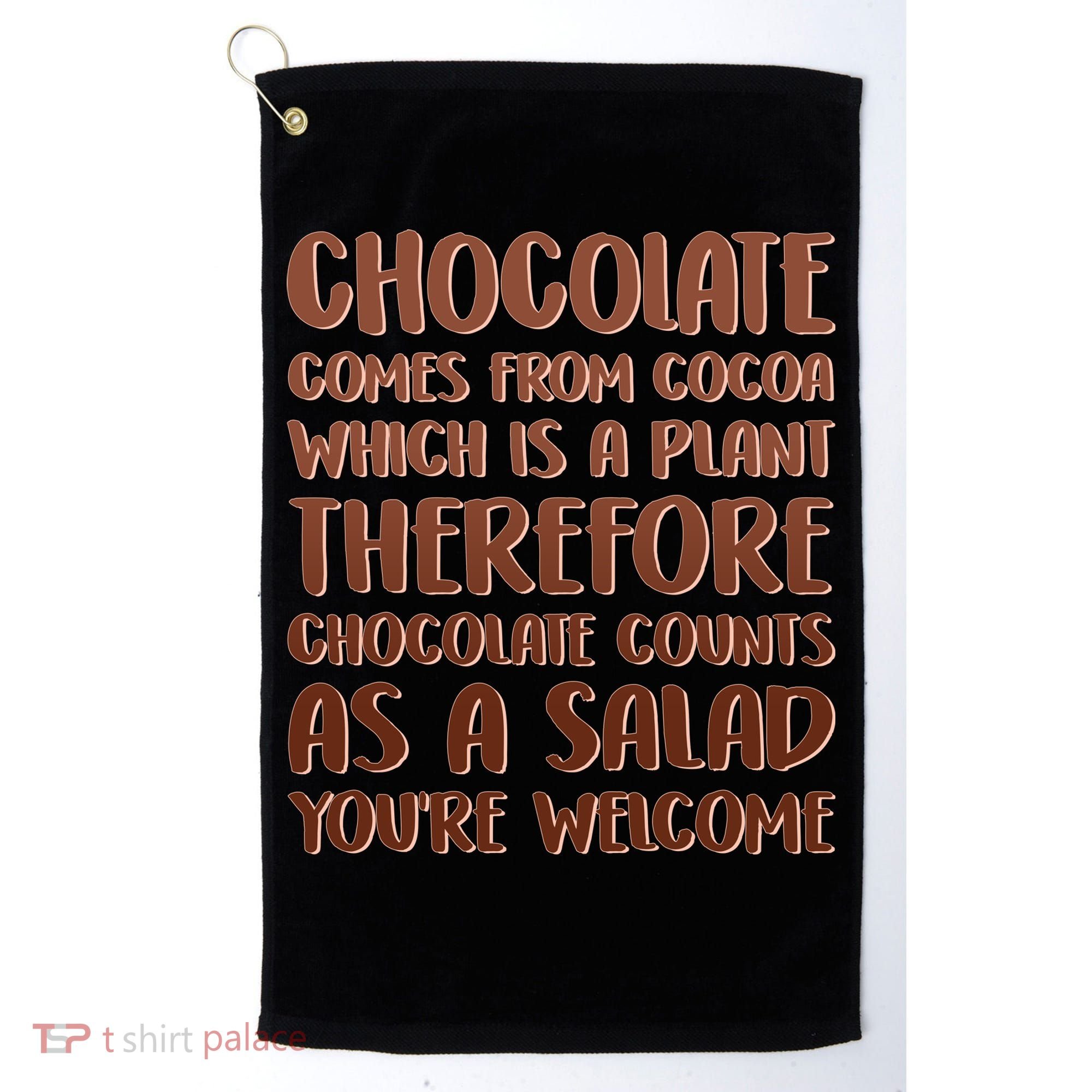 Chocolate Counts As A Salad Funny Golf Towel