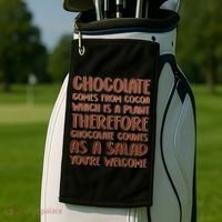 Chocolate Counts As A Salad Funny Golf Towel thumb 2