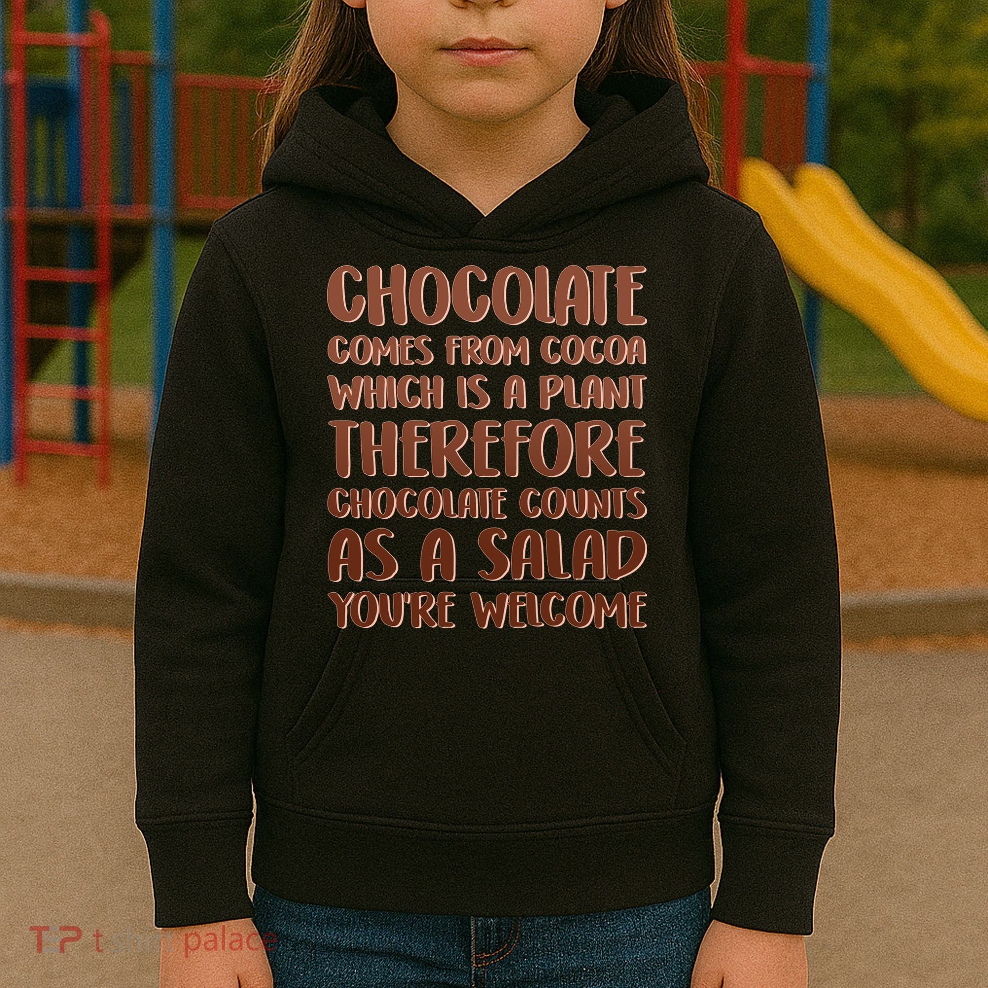 Chocolate Counts As A Salad Funny Kids Hoodie