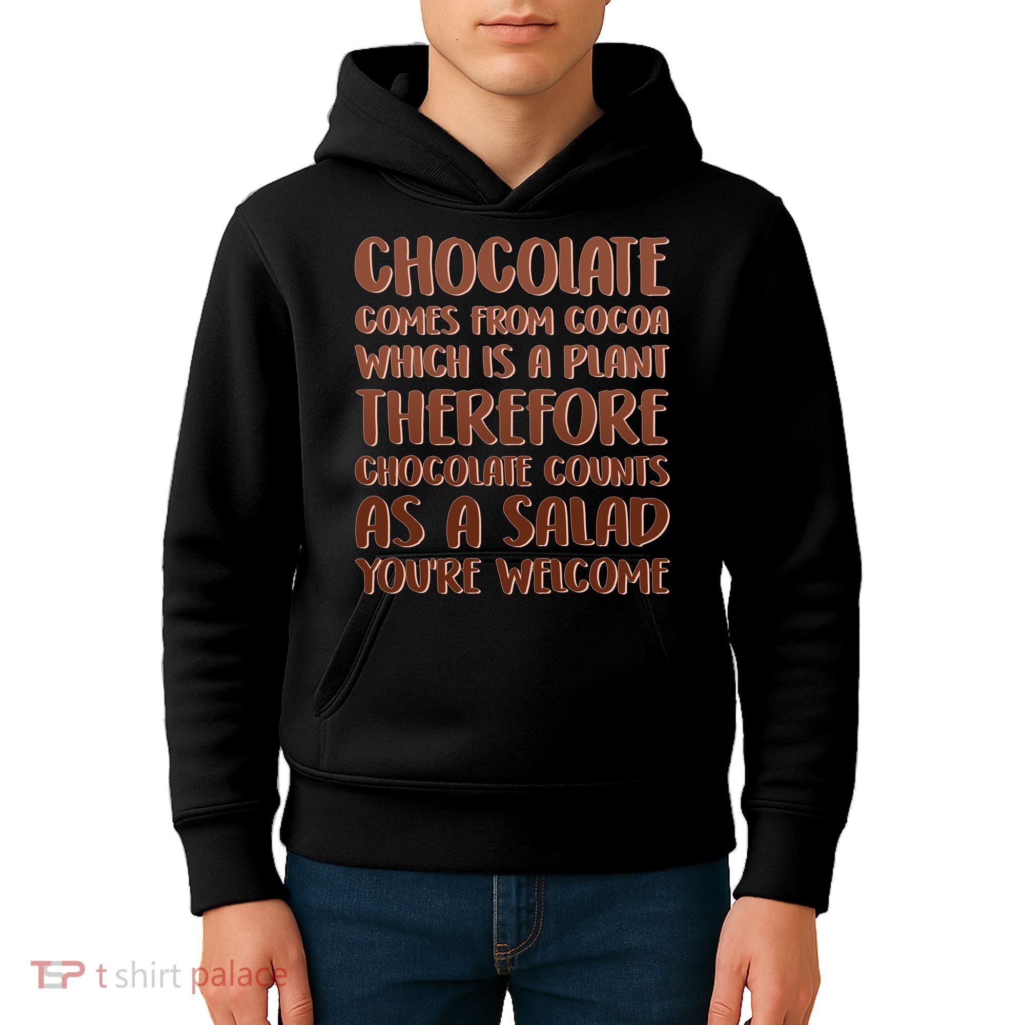 Chocolate Counts As A Salad Funny Kids Hoodie