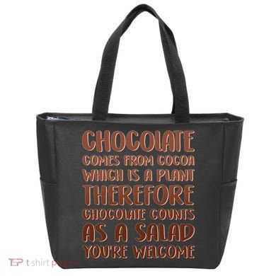 Chocolate Counts As A Salad Funny Tote Bag