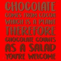 Chocolate Counts As A Salad Funny Santa Hat thumb 1